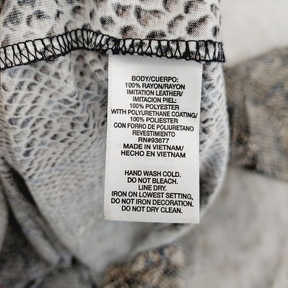 Allen Schwartz Brown Black & White Snake Print Ruched Dress 5059 - Picture 6 of 7